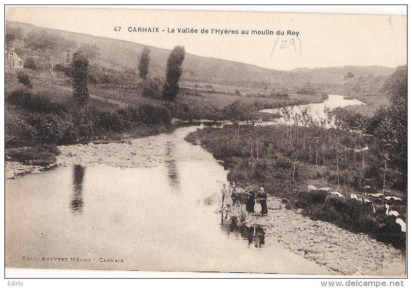 ----  29 ---- LA BRETAGNE  - CARHAIX -PLOUGUER La vallée de l'Hyeres au moulin du Roy - animée TTB neuve