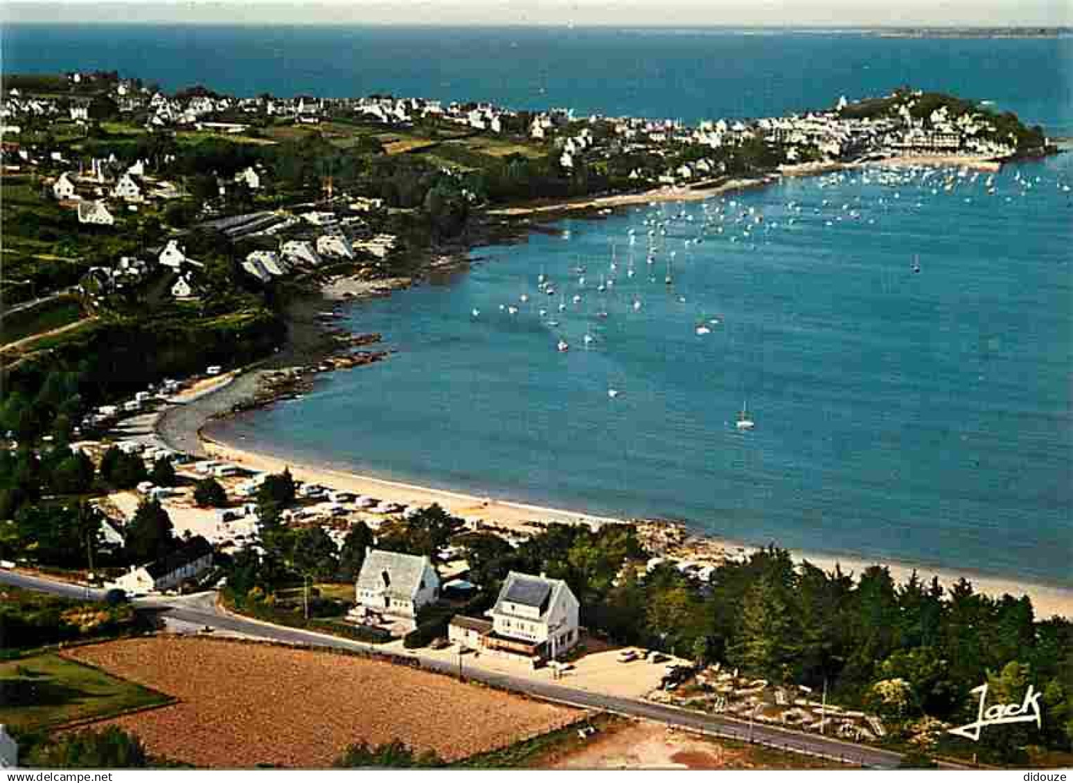 29 - Locquirec - La Plage des Sapins - La Pointe de Locquirec - Vue aérienne - Voir Scans Recto Verso