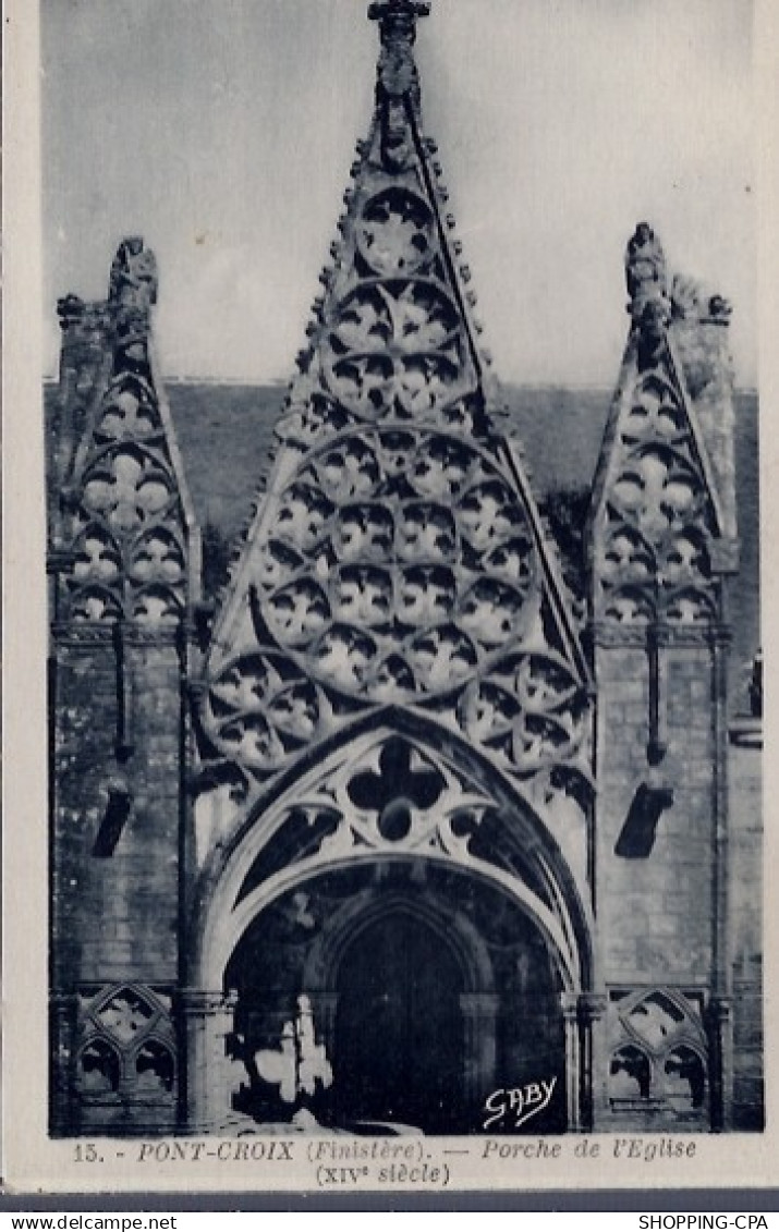 29 - Pont-Croix - Porche de l 'église - Non voyagé - Dos divisé...