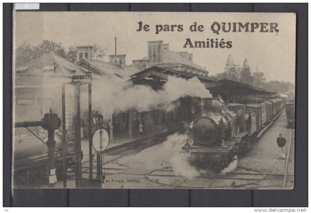 29 - Quimper - " Je pars de Quimper , Amitiés " - animée - Locomotive