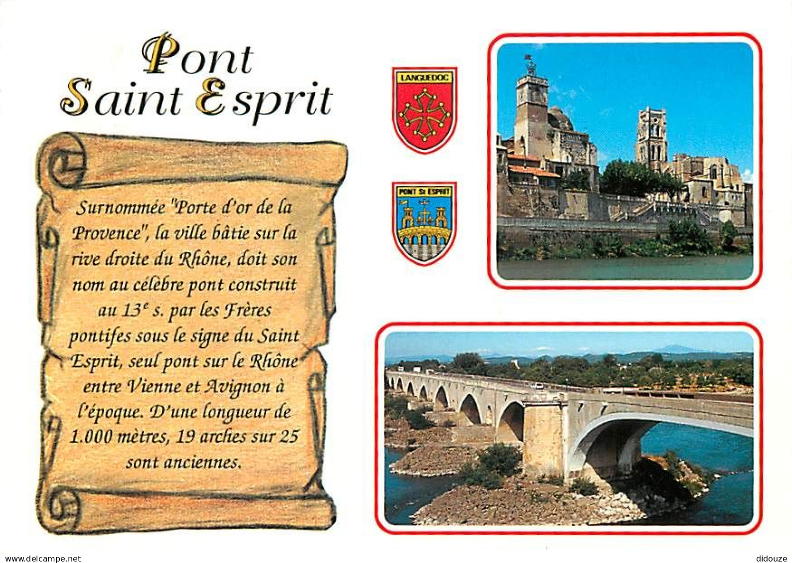 30 - Pont Saint Esprit - Multivues - Blasons - Flamme Postale de Pont Saint Esprit - CPM - Voir Scans Recto-Verso