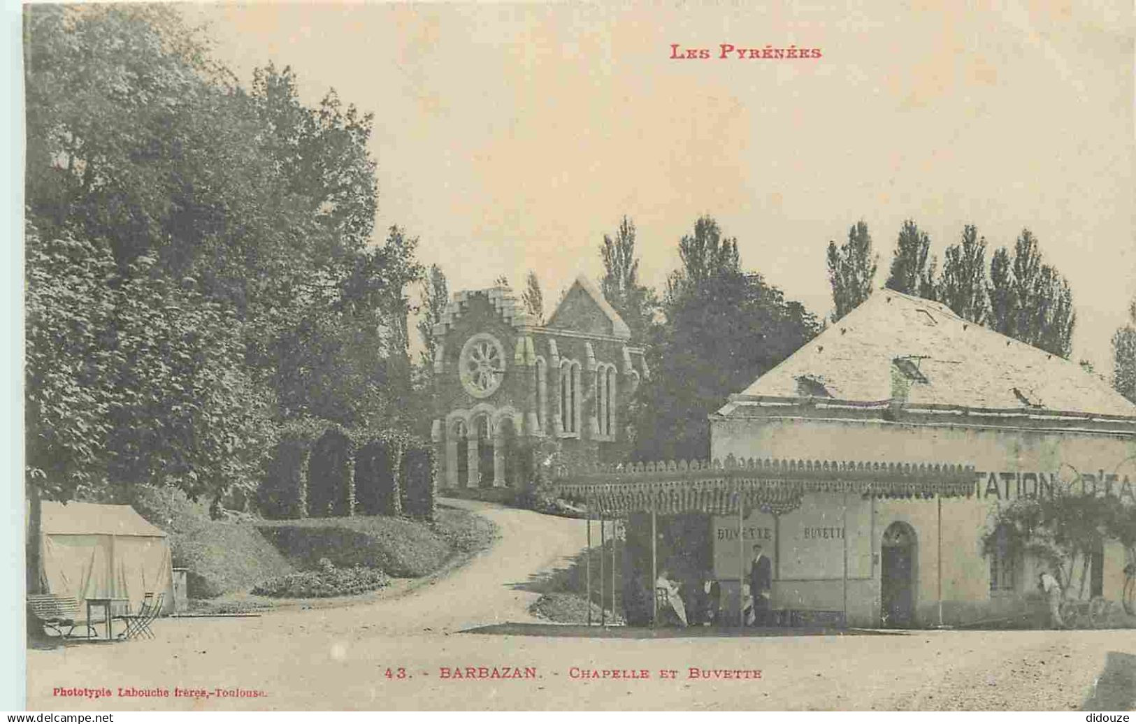 31 - Barbazan - Chapelle et Buvette - Animée - CPA - Oblitération ronde de 1904 - Voir Scans Recto-Verso