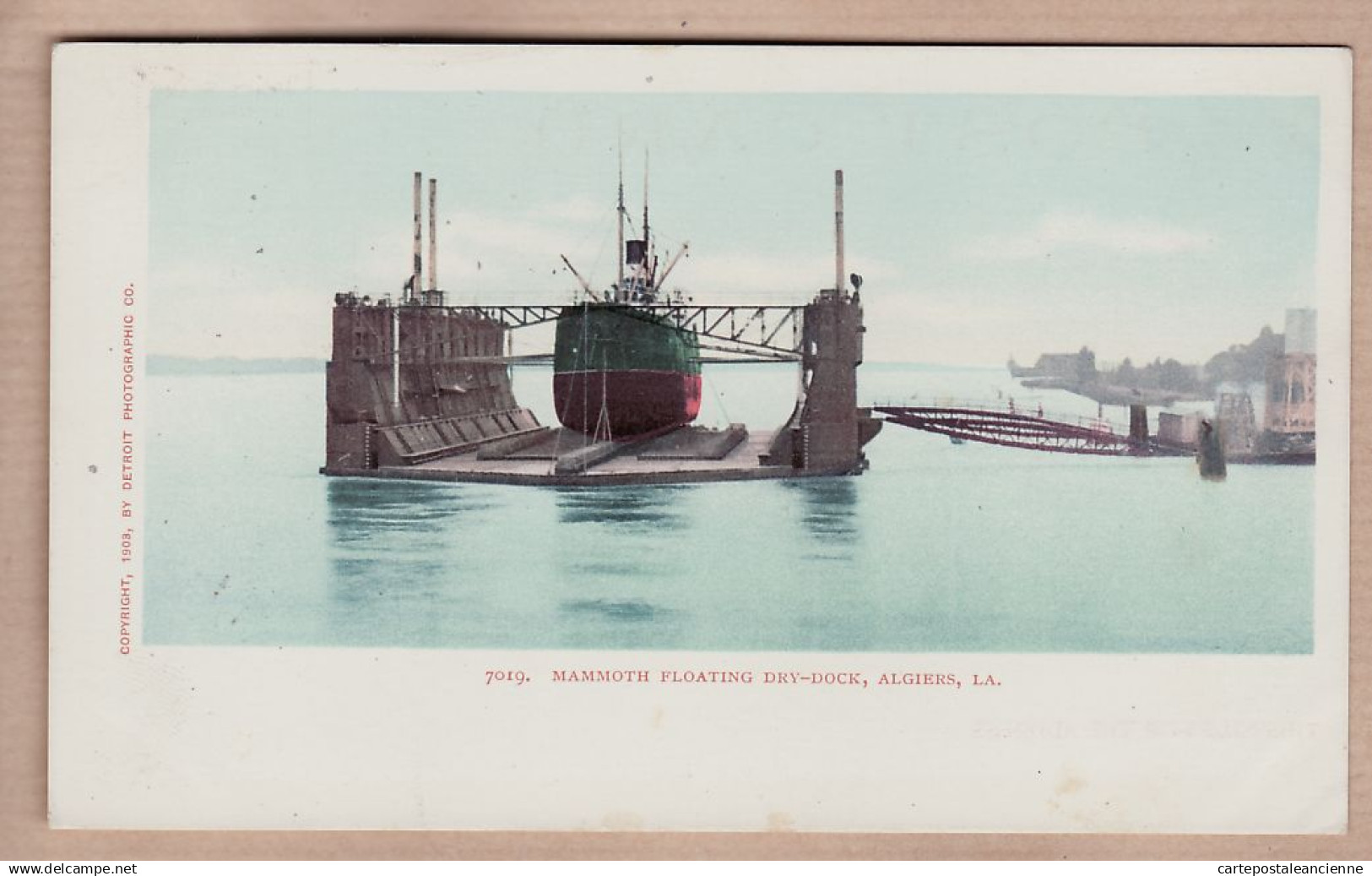 31756 / ⭐ ◉ Louisiana-LA MAMMOTH Floting Dry Dock ALGIERS Copyright 1903 By DETROIT PHOTOGRAPHIC Co N°7019