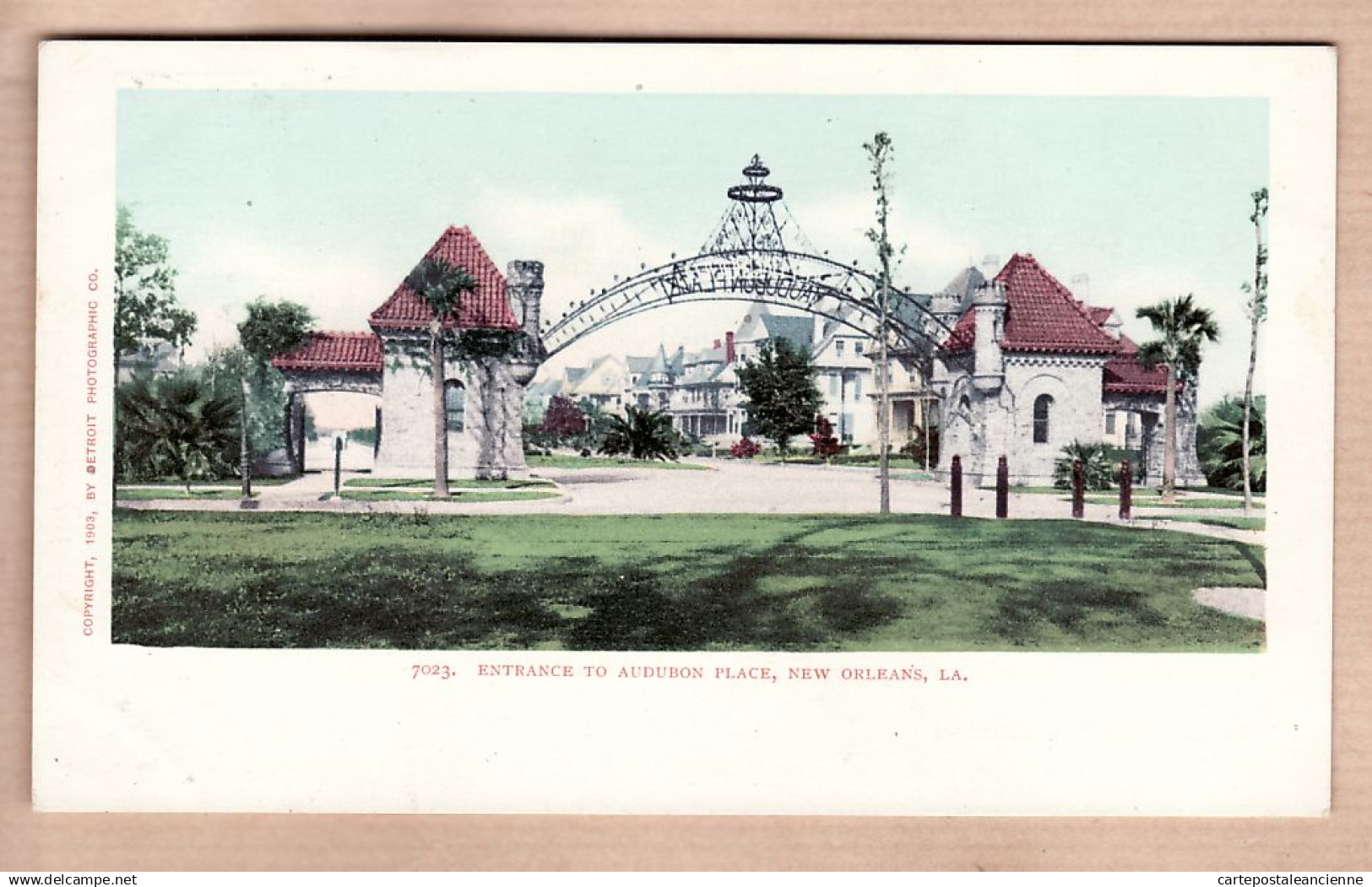 31776 / ⭐ ◉  NEW-ORLEANS Louisiana-LA Entrance to AUDUBON Place Copyright 1903 By DETROIT PHOTOGRAPHIC Co N°7023