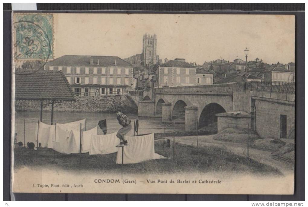 32 - Condom -  Vue pont de Barlet et Cathédrale