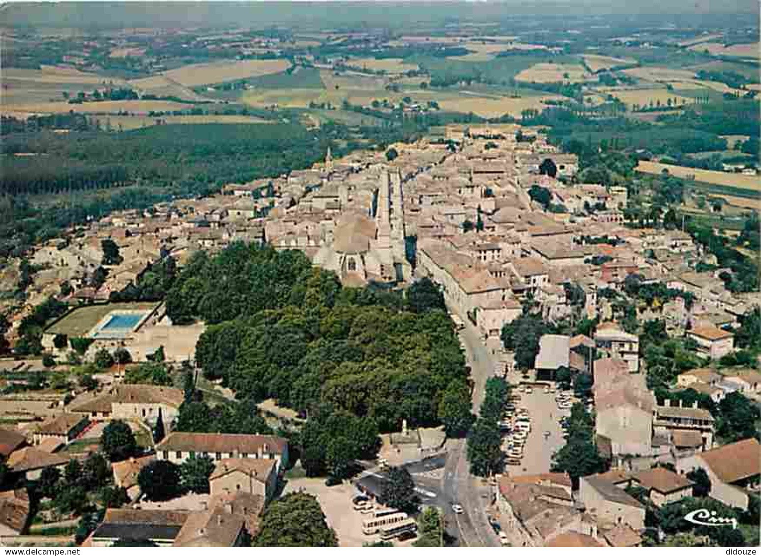 32 - Lectoure - Vue Générale aérienne - La Cathédrale - La Piscine - Flamme Postale de Lectoure - CPM - Voir Scans Recto