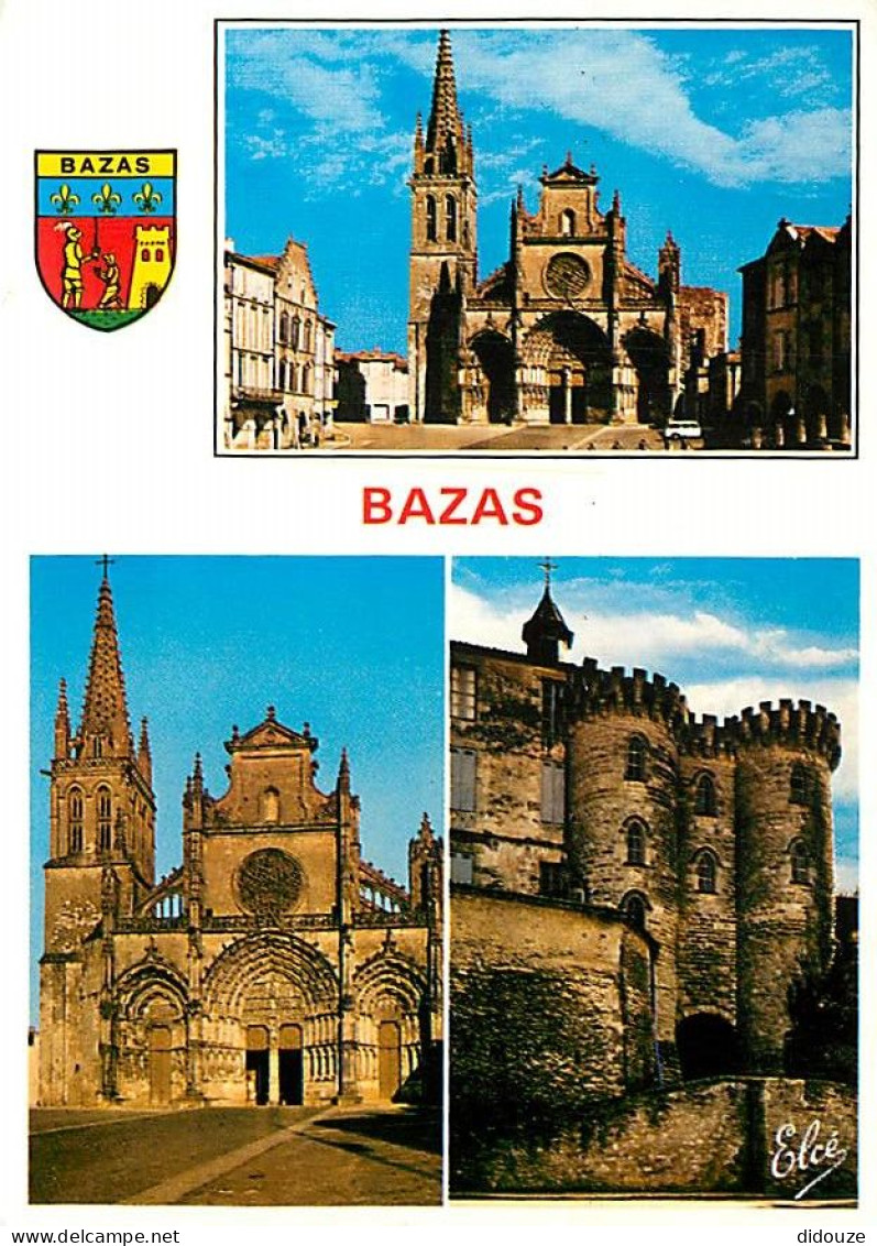 33 - Bazas - Multivues - Blasons - Flamme Postale de Bazas - CPM - Voir Scans Recto-Verso