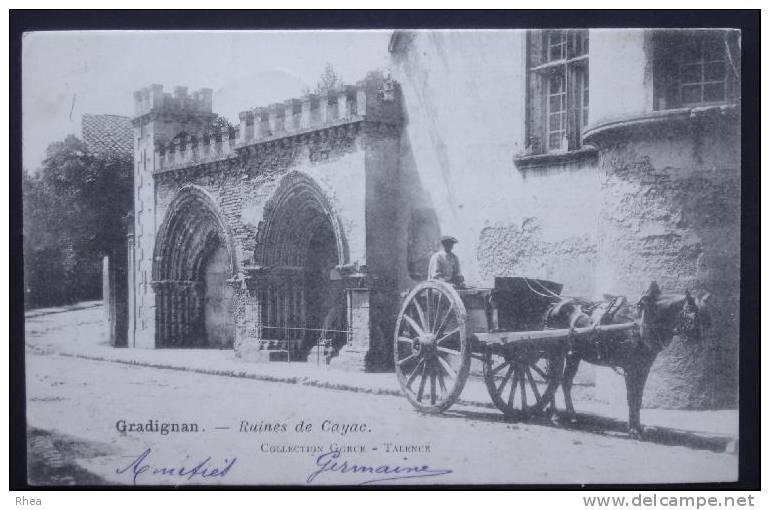 33 Gradignan - Ruines de Cayac attelage cheval cayac D33D K33192K C33192C RH011531