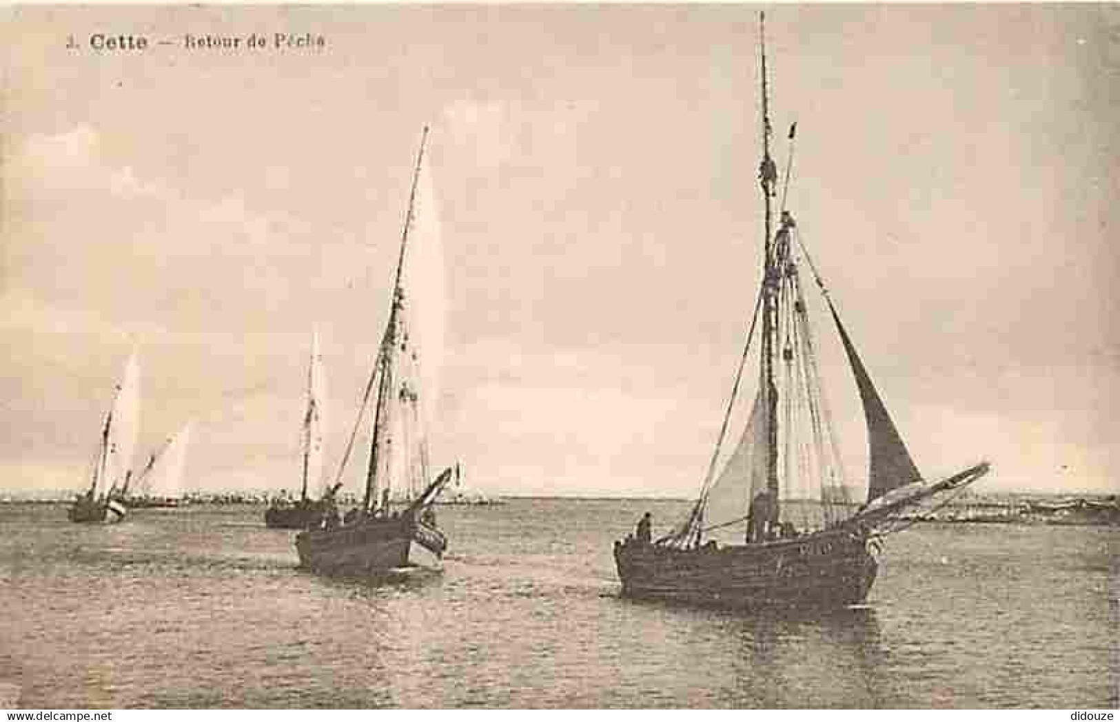 34 - Sète - Cette - Retour de Peche - Animée - Bateaux - Voiles - Thoniers - CPA - Voir Scans Recto-Verso