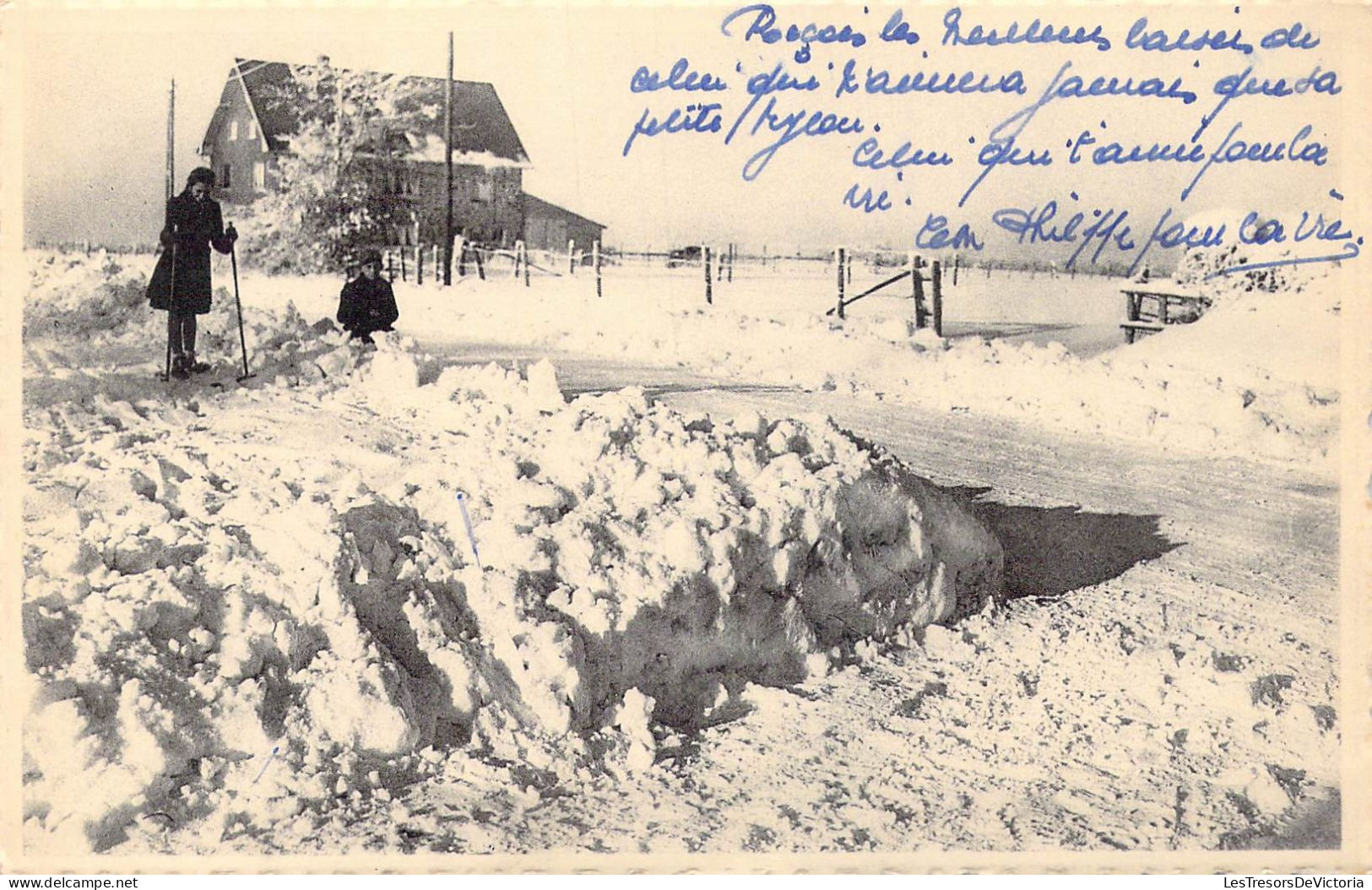 [-35%] BELGIQUE - Butgenbach - Elsenborn - Sous la neige - Carte postale ancienne