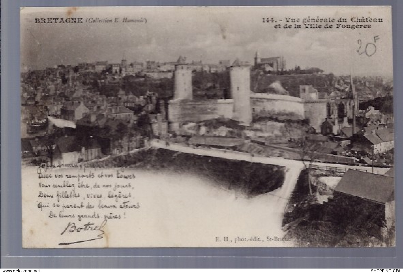 35 - Fougères - Vue générale du château et de la ville de Fougères - Non vo...