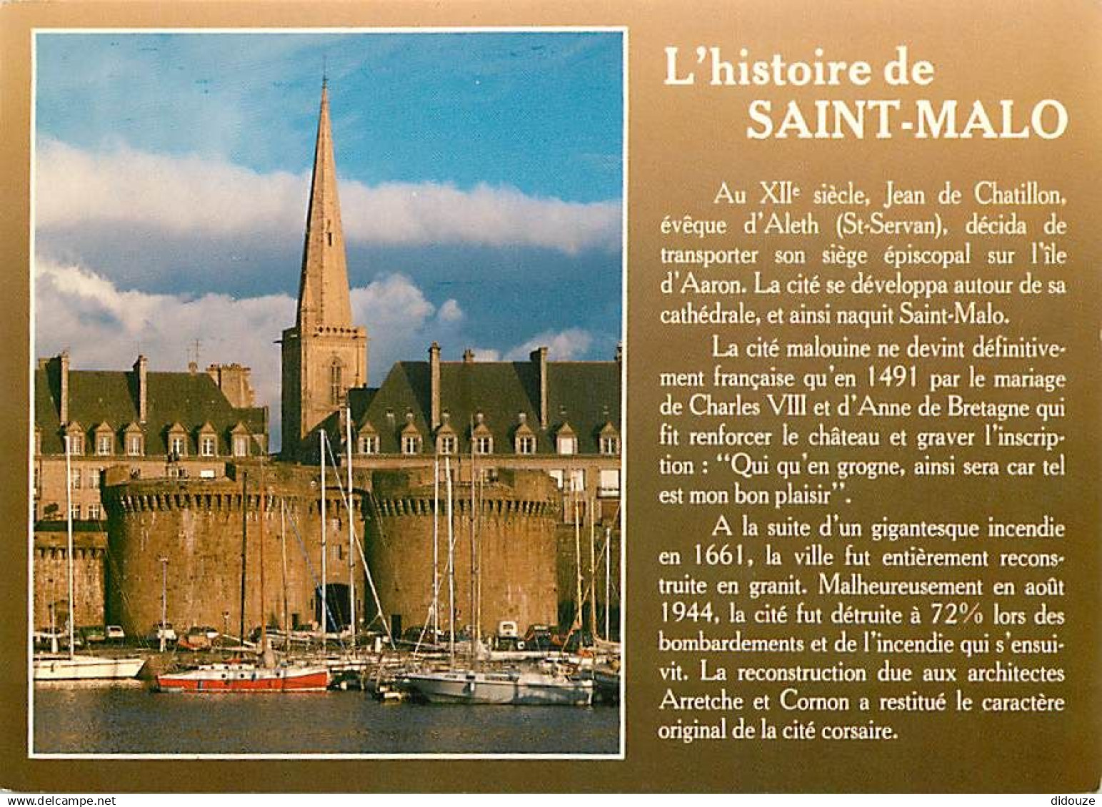 35 - Saint Malo - La Grande Porte et l'église Saint-Vincent - L'histoire de Saint Malo - CPM - Carte Neuve - Voir Scans