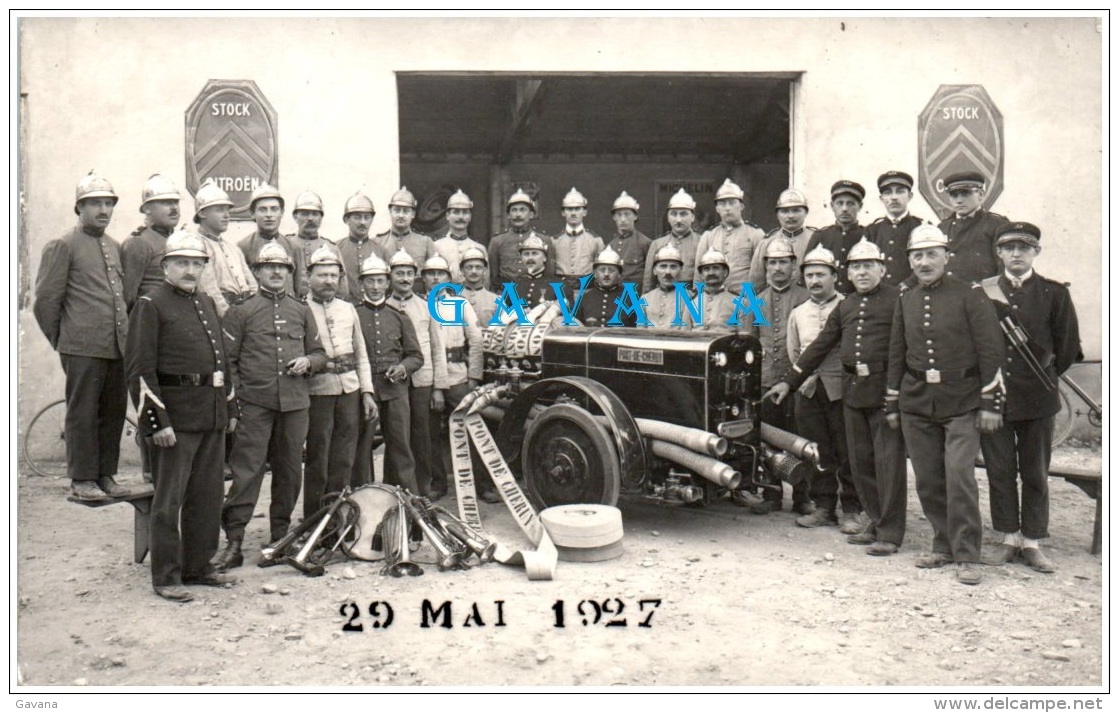 38 PONT-de-CHERUY - Pompiers - Carte-photo