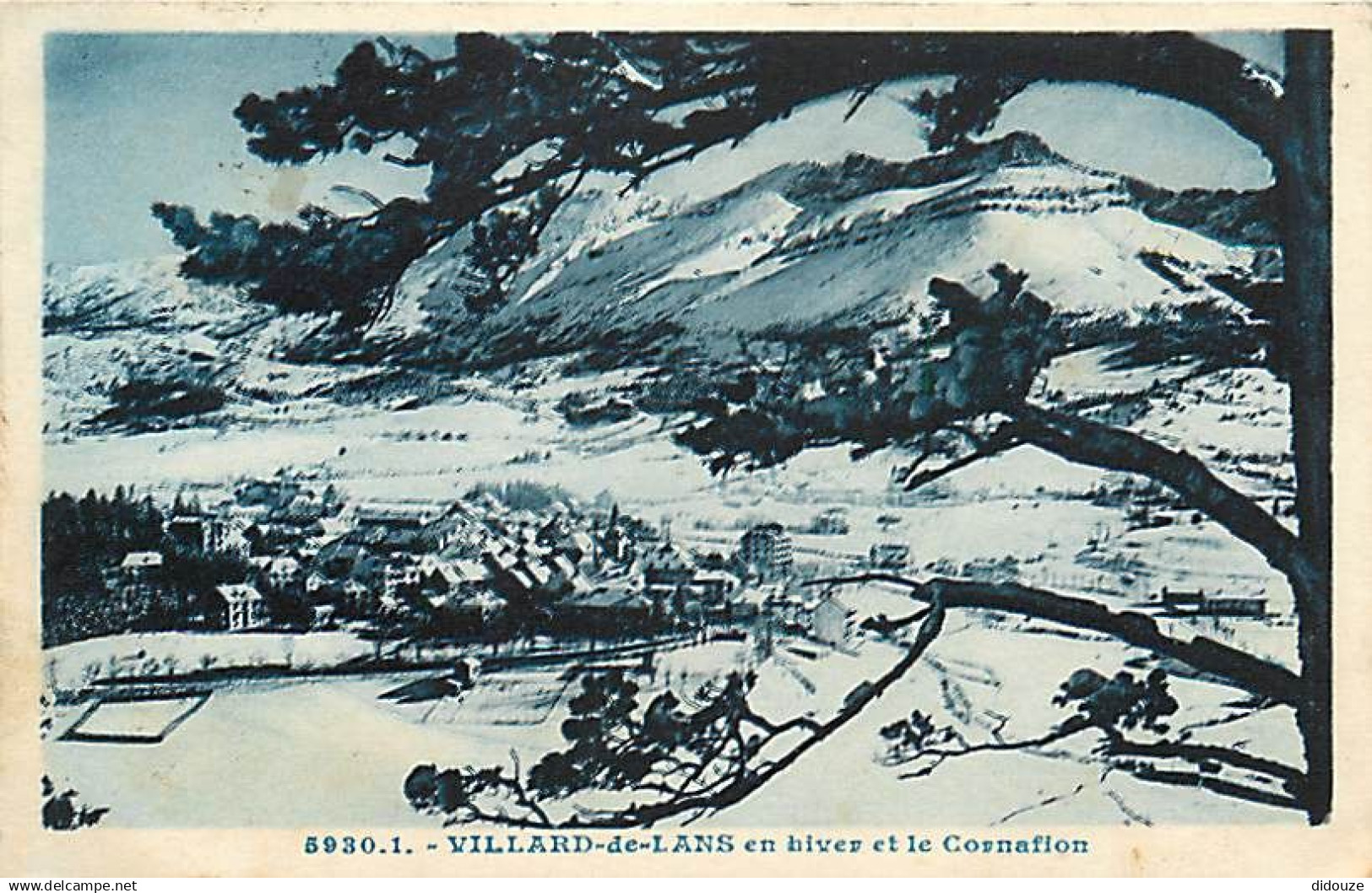 38 - Villard de Lans - Villard de Lans en hiver et le Cornafion - CPA - Oblitération ronde de 1935 - Voir Scans Recto-Ve