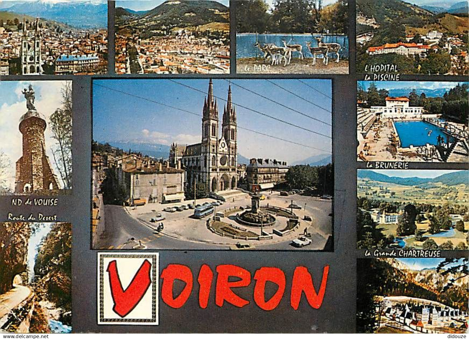 38 - Voiron - Multivues - Flamme Postale de Voiron - CPM - Voir Scans Recto-Verso