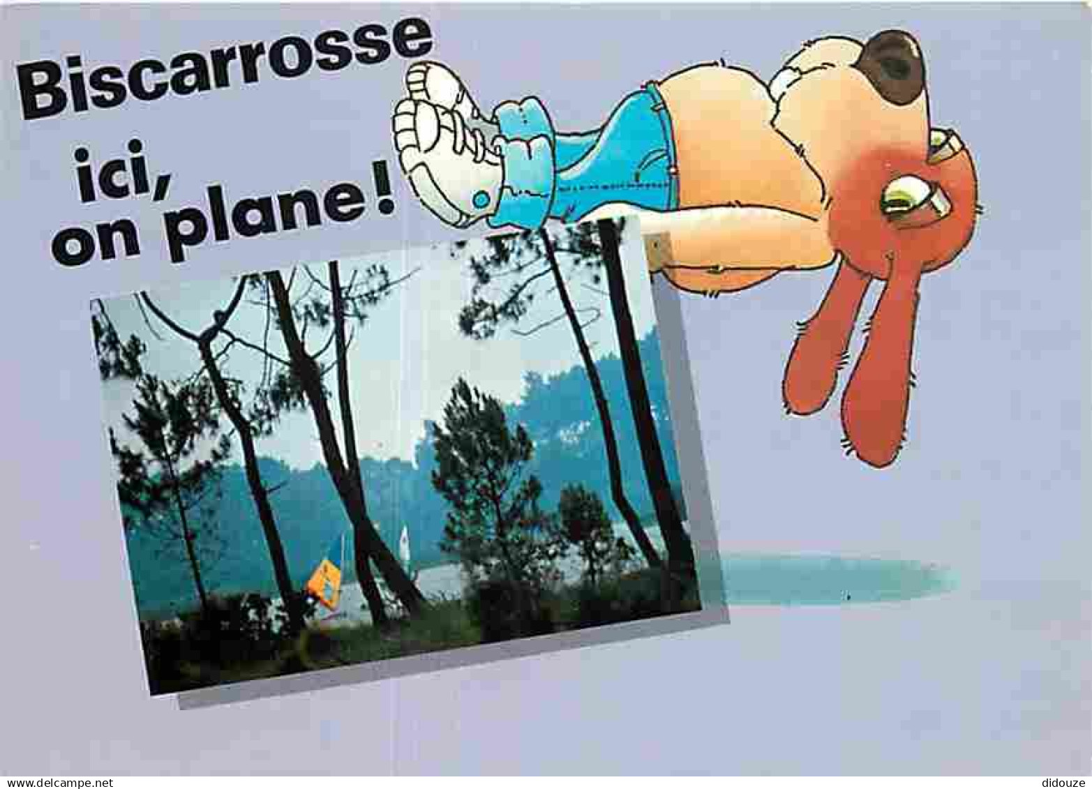 40 - Biscarrosse - Dessin Humoristique - Ici on plane - Personnage Chien - CPM - Voir Scans Recto-Verso