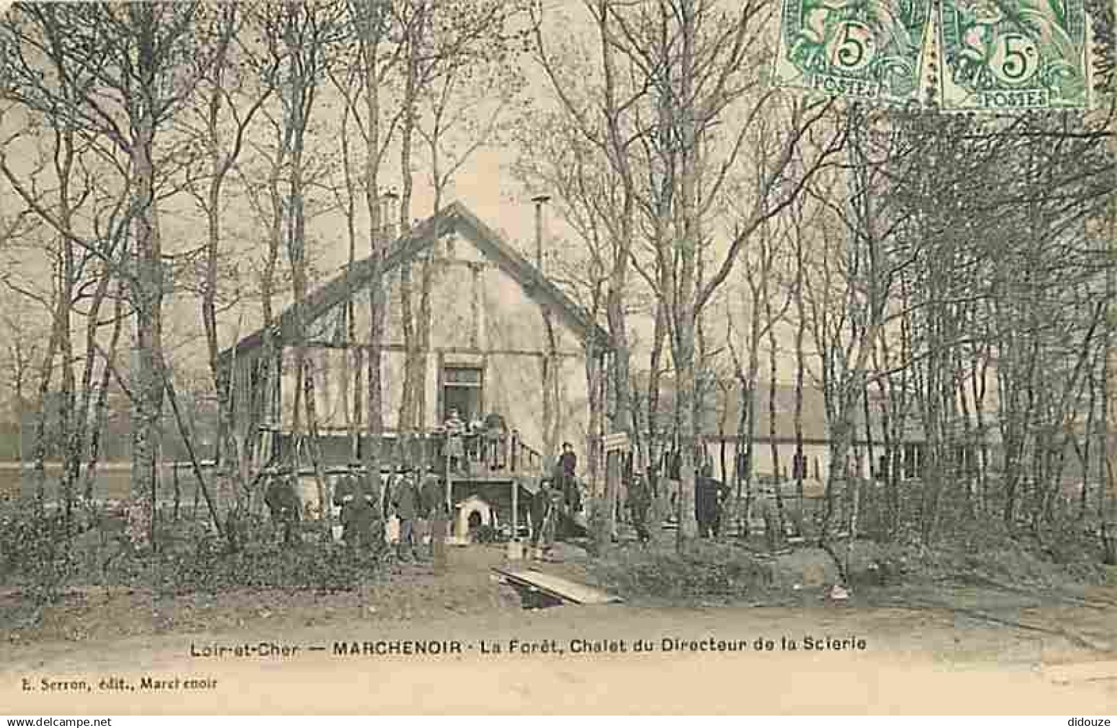 41 - Marchenoir - La Foret - Chalet du Directeur de la Scierie - Animée - Correspondance - Oblitération ronde de 1907 -