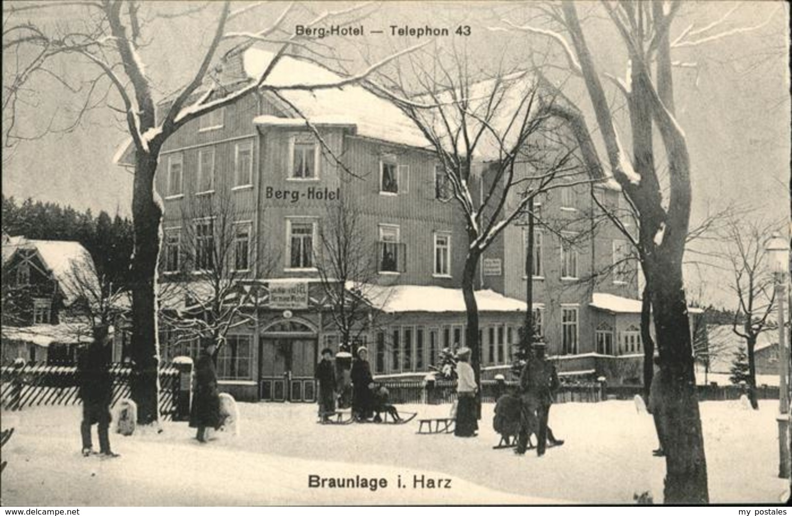 41243565 Braunlage i. Harz, Berg Hotel, Winter, Schlitten Braunlage