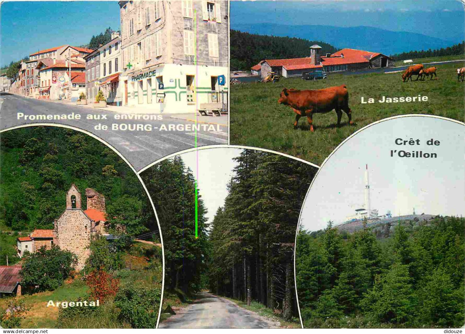 42 - Bourg Argental - Multivues - Vaches - Pharmacie - CPM - Voir Scans Recto-Verso