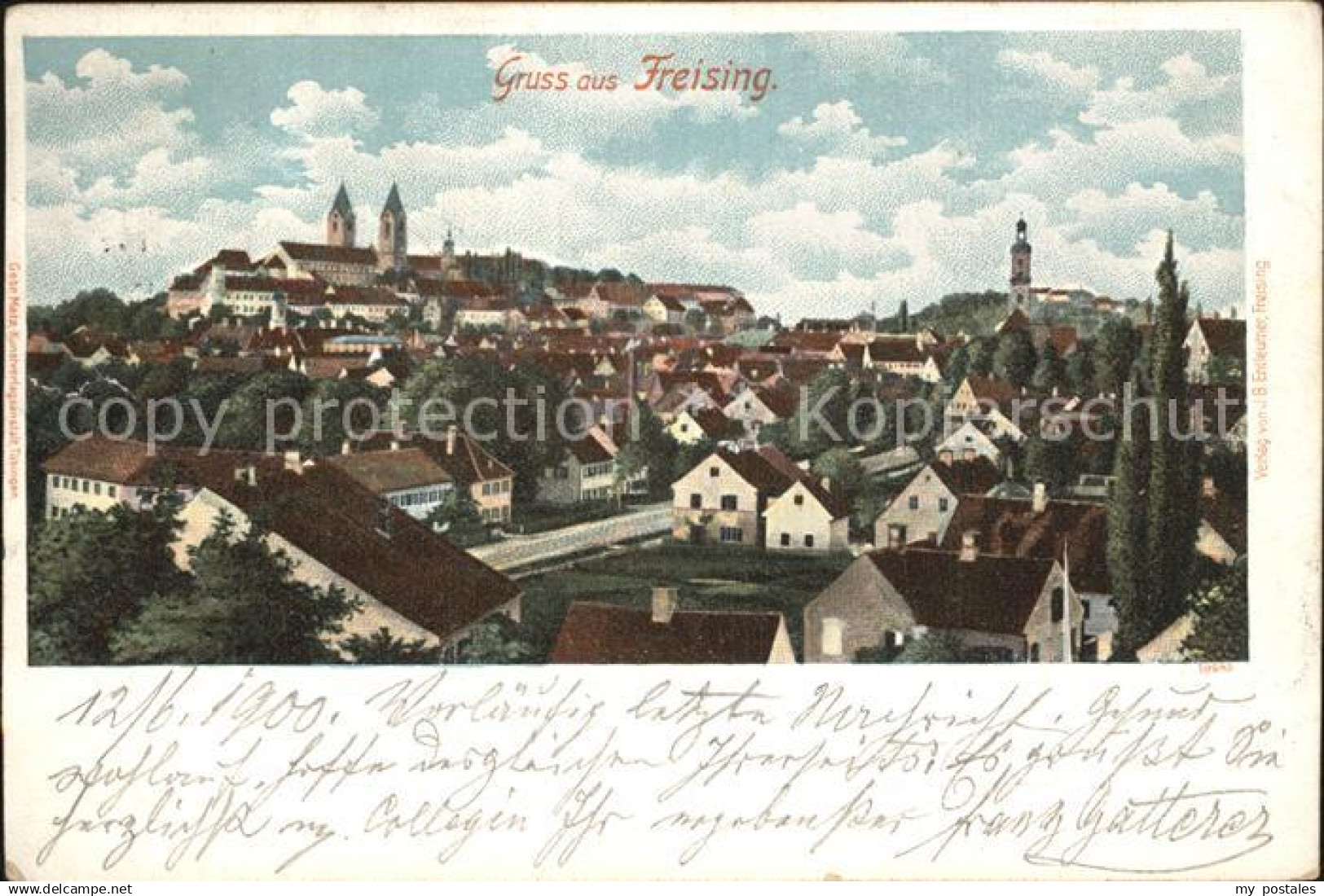 42585230 Freising Oberbayern Stadtbild mit Kirchen Freising Oberbayern