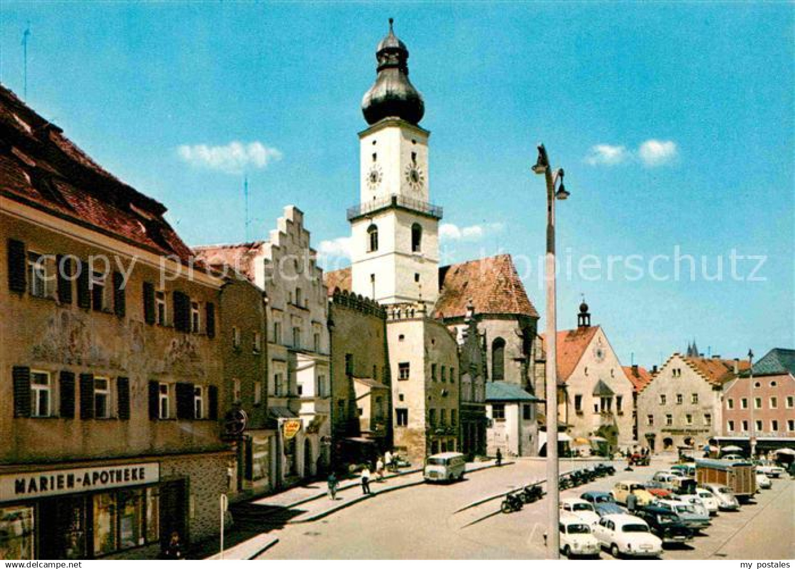 42664980 Cham Oberpfalz Marktplatz Parkplatz Kirche Cham