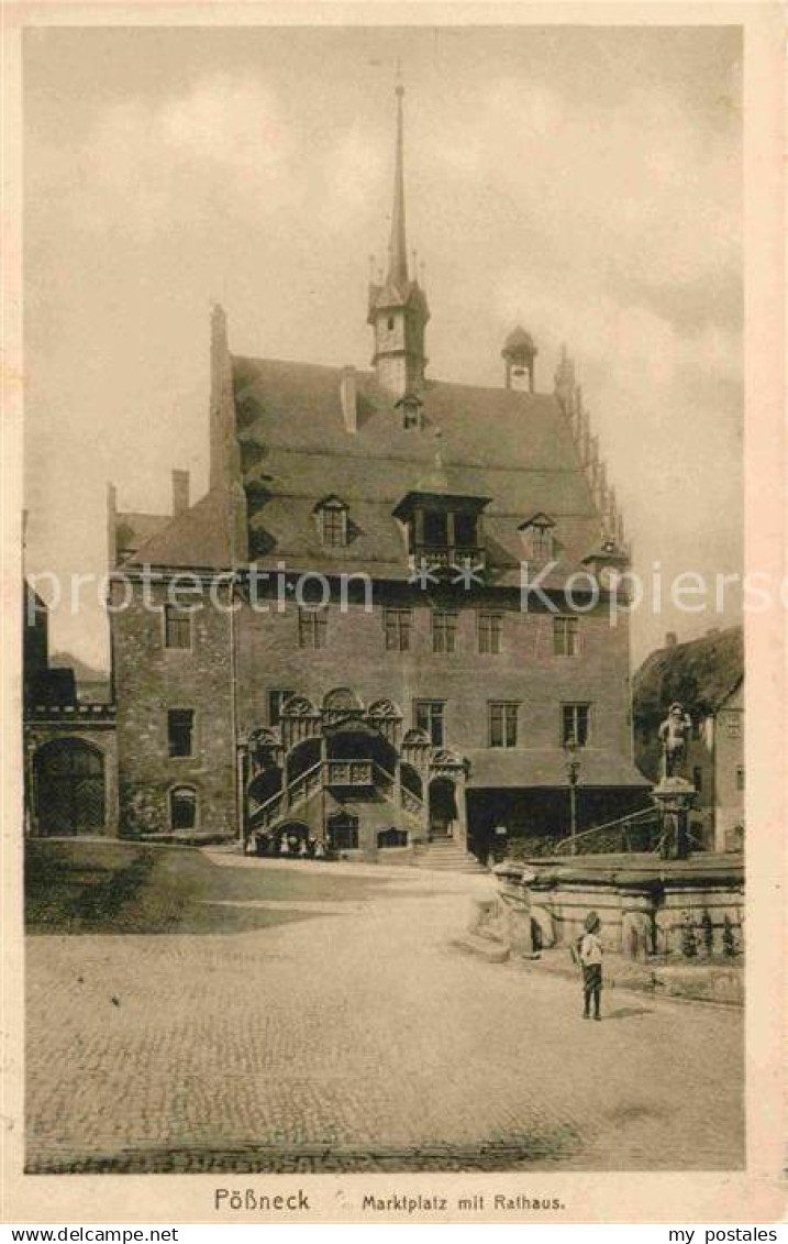 42682991 Poessneck Marktplatz mit Rathaus Poessneck