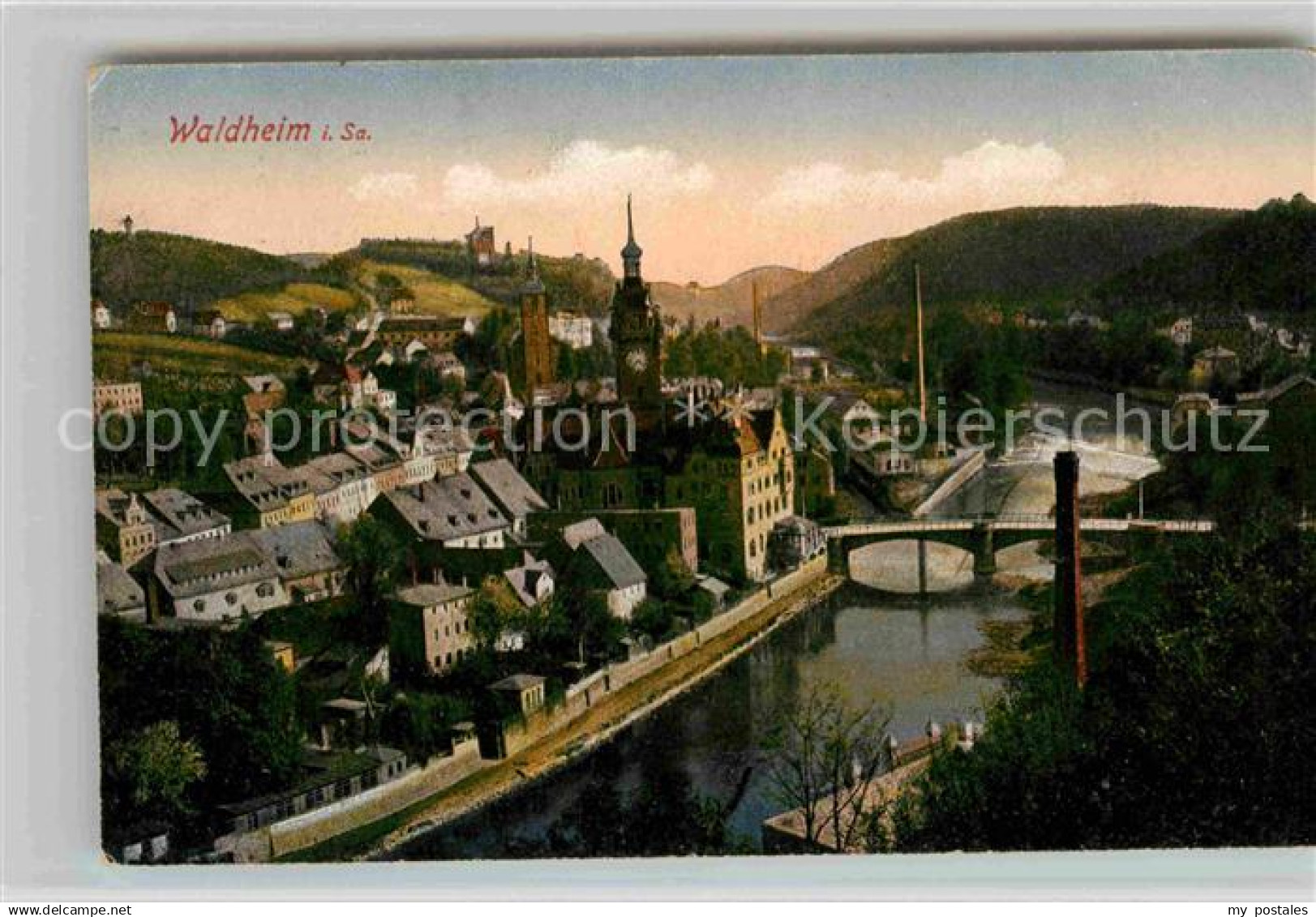 42684482 Waldheim Sachsen Panorama Rathaus Zschopau Waldheim Sachsen