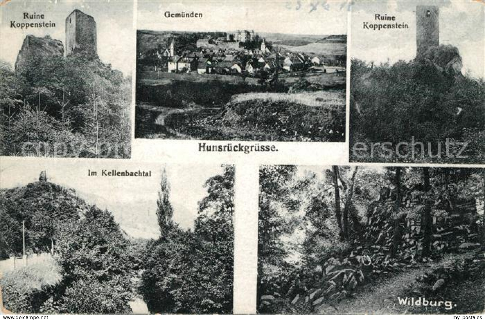 43134660 Gemuenden Hunsrueck Ruine-Koppenstein Wildburg Kellenbachtal  Gemuenden