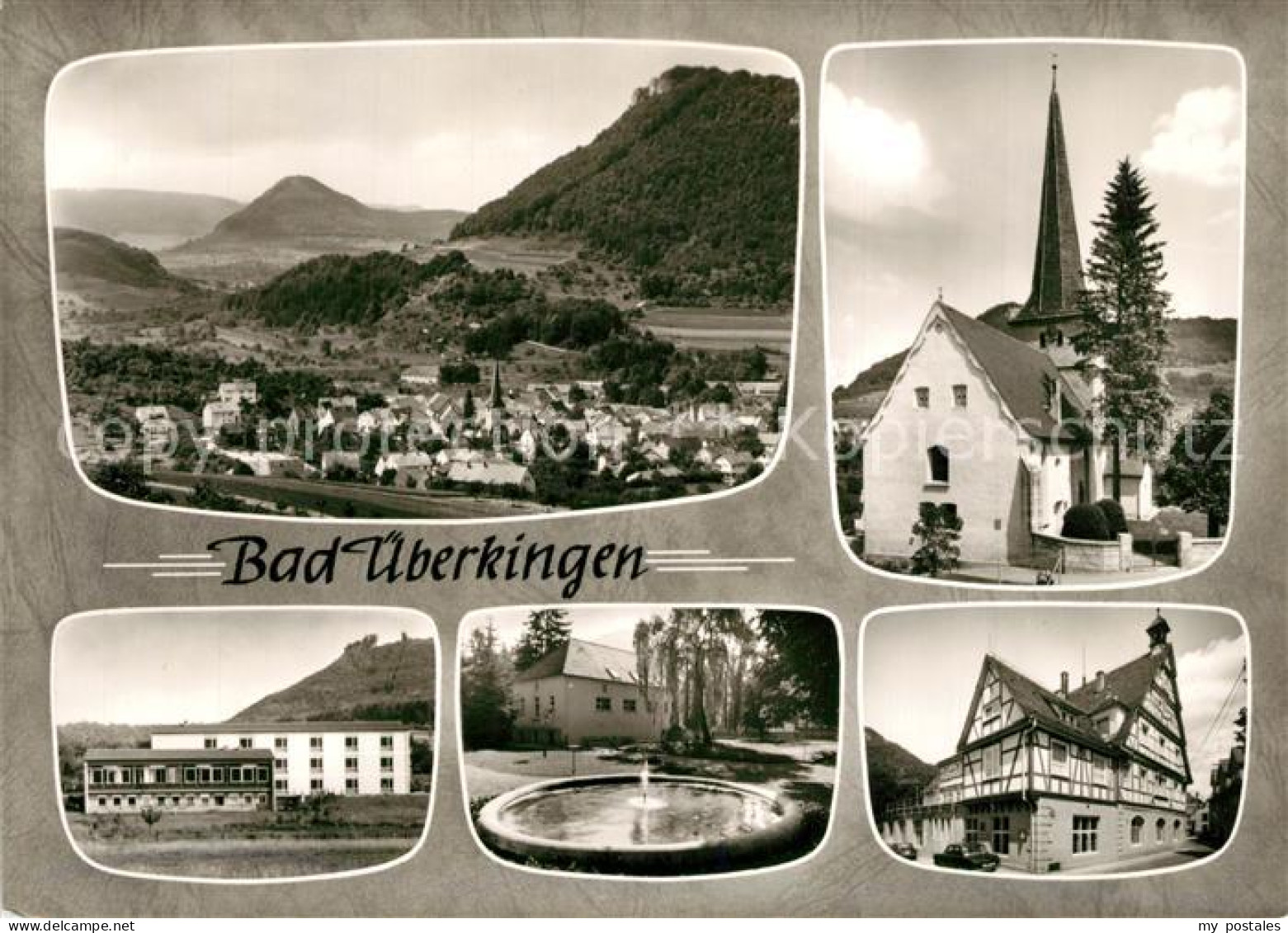 43345662 Bad ueberkingen Landschaftspanorama Kirche Fachwerkhaus Brunnen Hotelfa