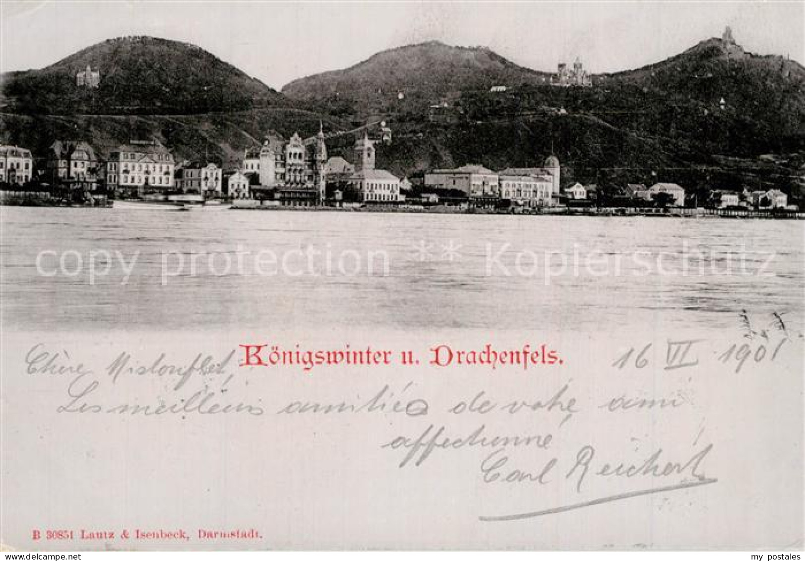 43350157 Koenigswinter Rheinpartie mit Drachenfels Koenigswinter