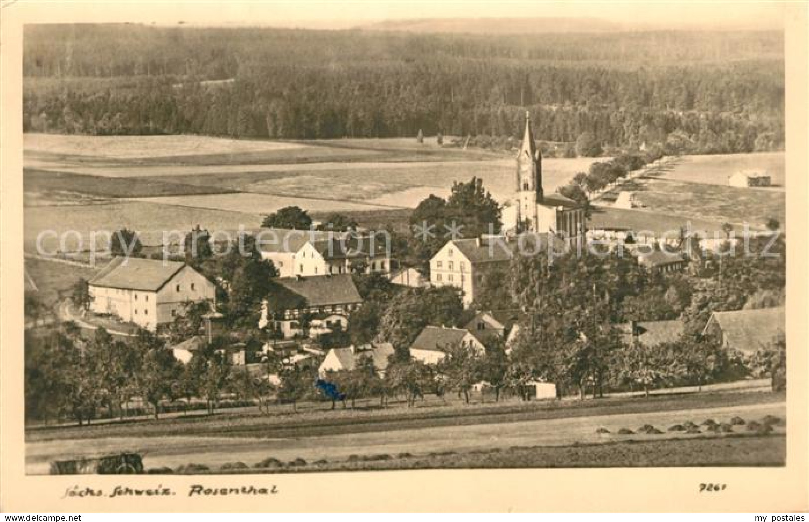 43372348 Rosenthal-Bielatal Ortsansicht mit Kirche Rosenthal-Bielatal