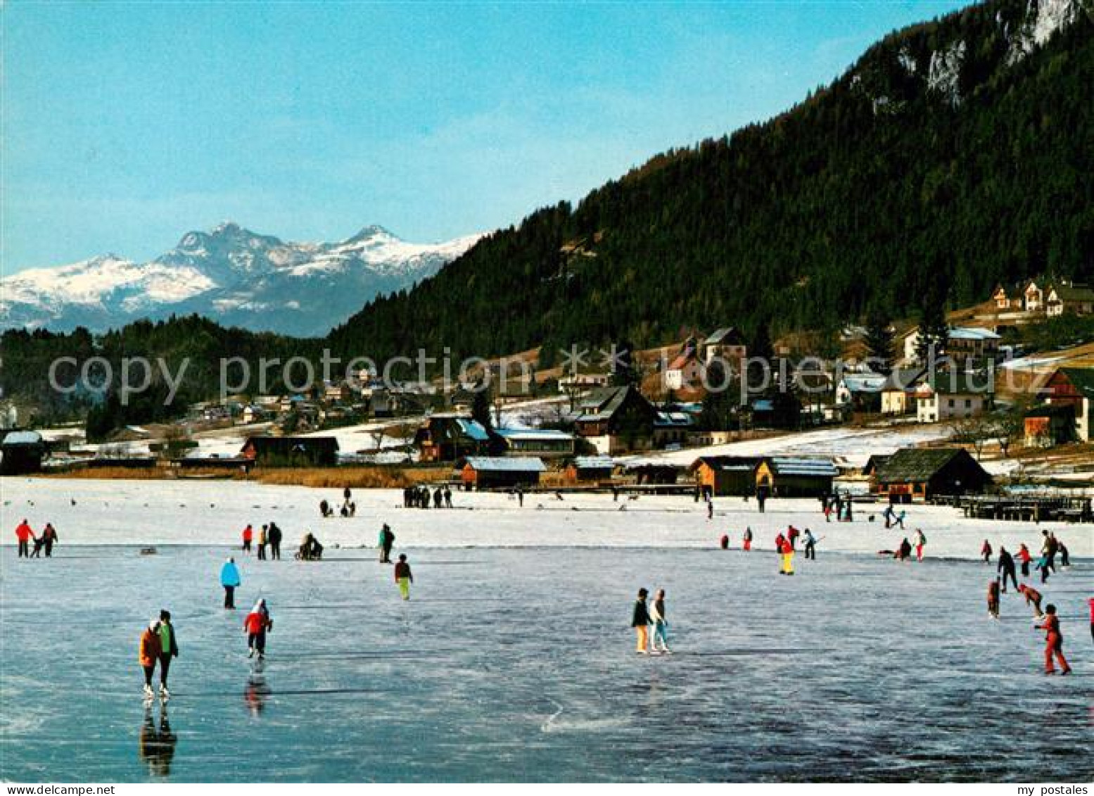 43374942 Weissensee Kaernten Schlittschuhlaufen Weissensee Kaernten