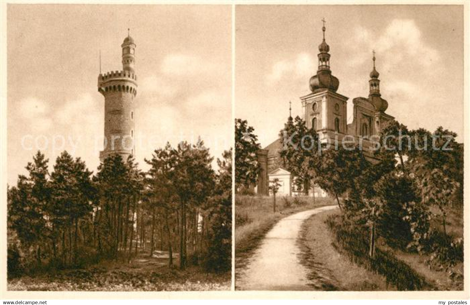 43509540 Jaegerndorf Krnov Sudeten Burgberg Lichtensteinwarte Wallfahrtskirche