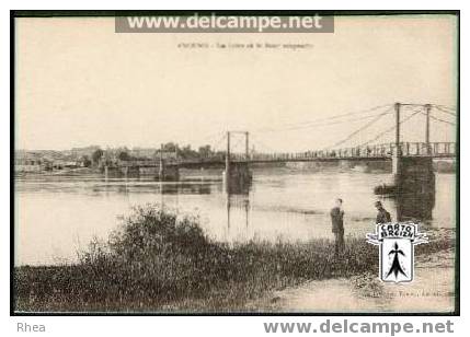 44 Ancenis - ANCENIS - La Loire et le Pont suspendu - cpa