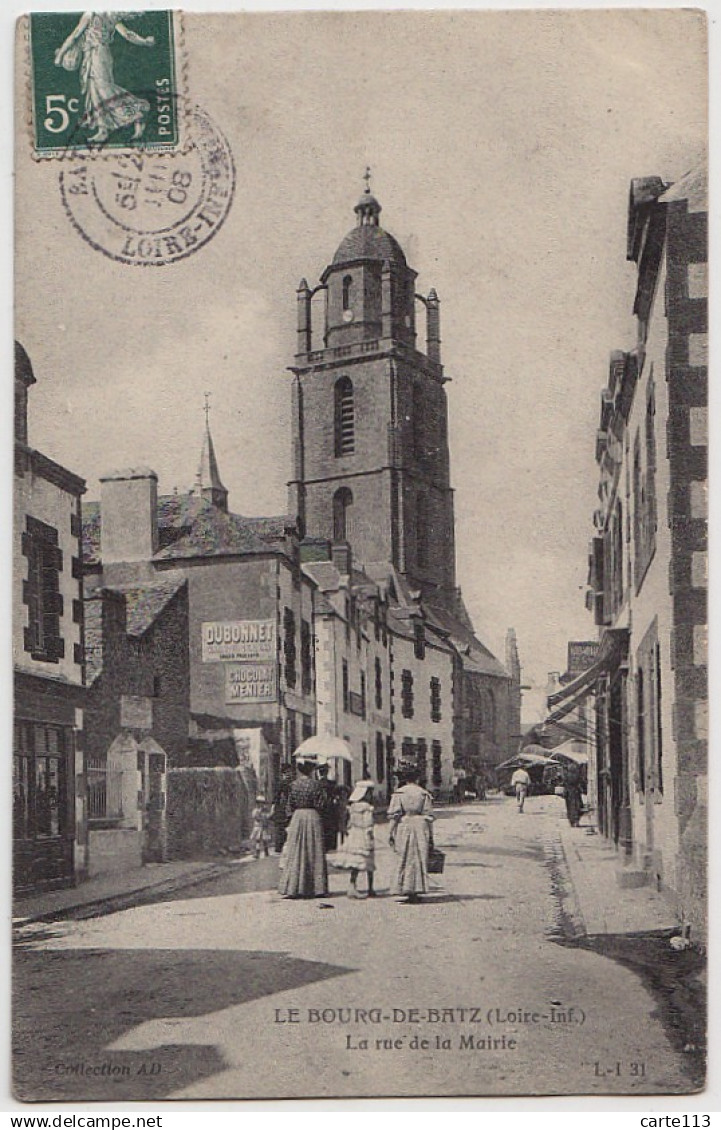 44 - B17475CPA - LE BOURG DE BATZ - la rue de la mairie, marche - Très bon état - LOIRE-ATLANTIQUE