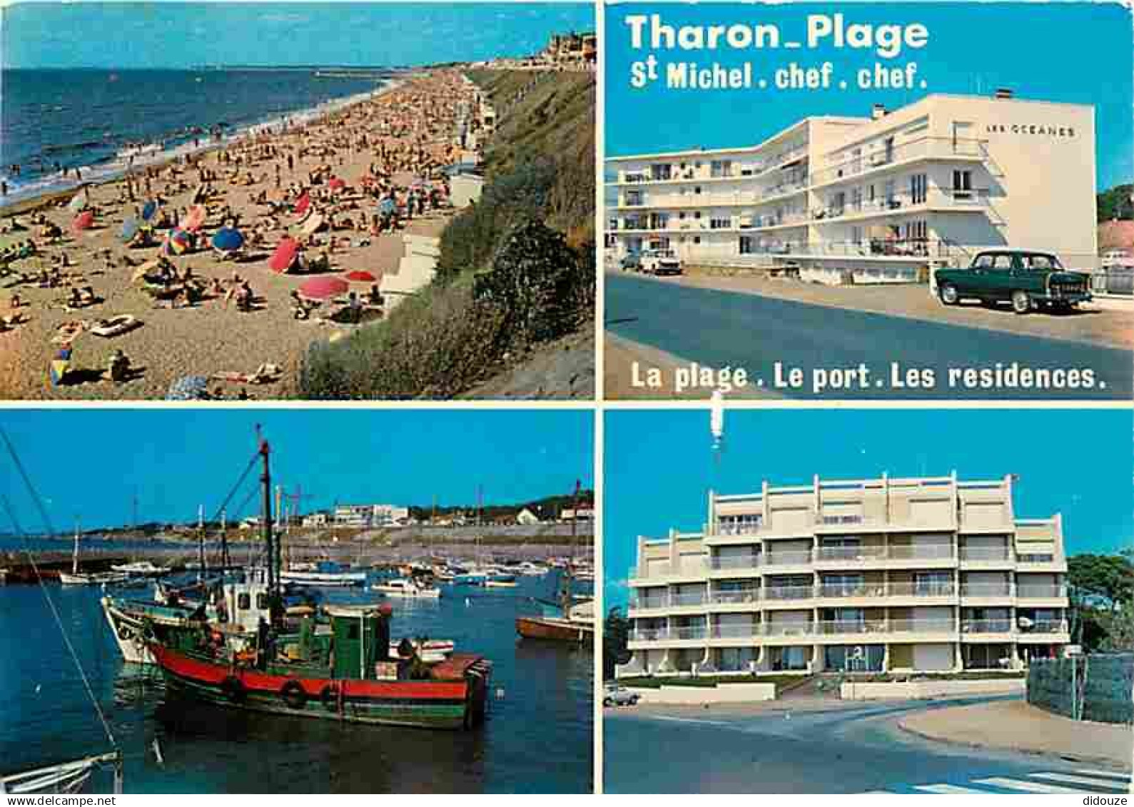 44 - Tharon Plage Saint Michel Chef Chef - Multivues - Automobiles - Plage - Bateaux - CPM - Voir Scans Recto-Verso