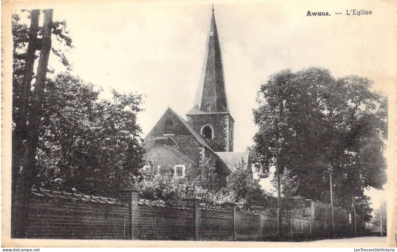 [-45%] BELGIQUE - Awans - L'église - Carte postale ancienne