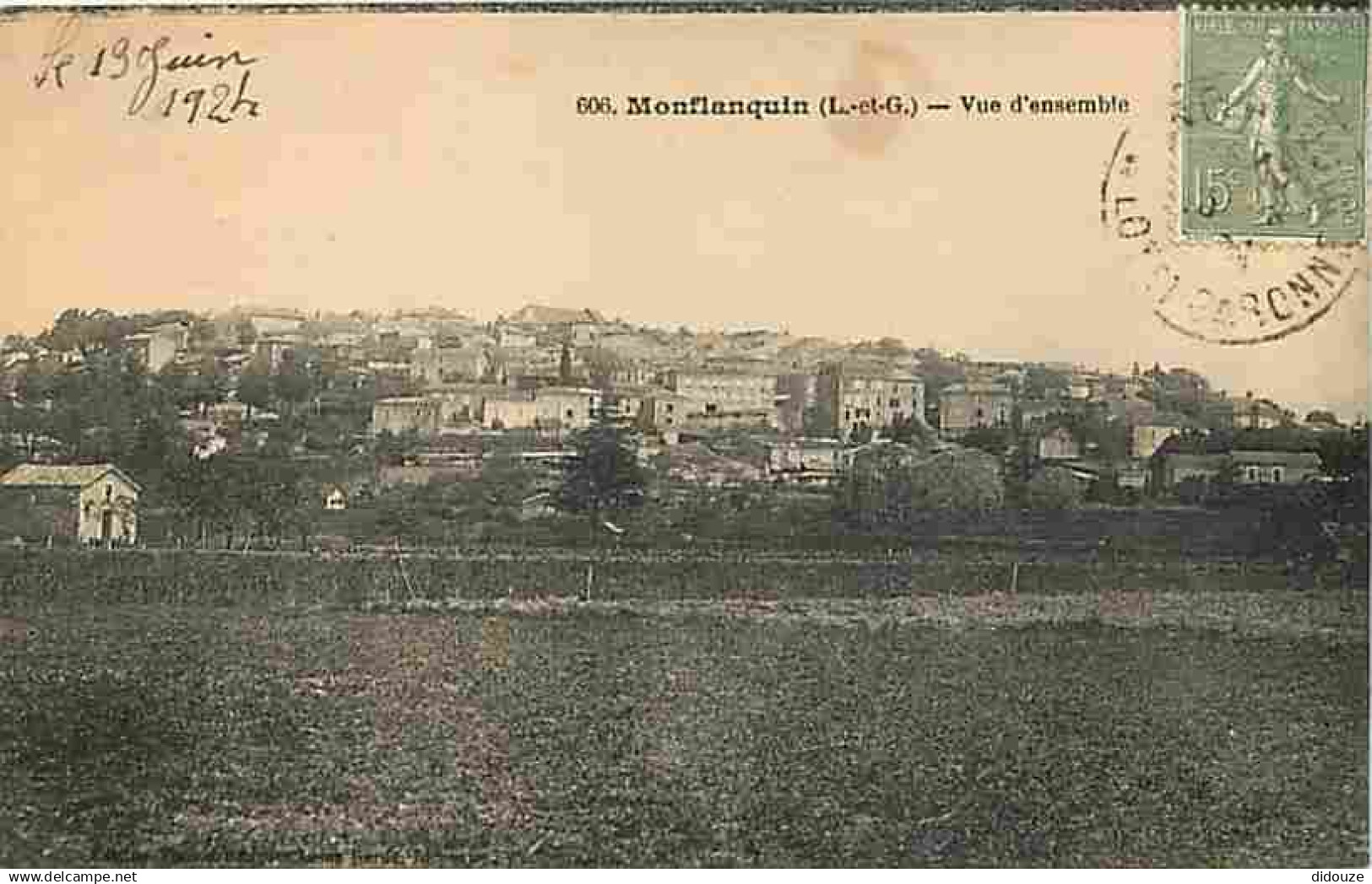 47 - Monflanquin - Vue Générale - Oblitération ronde de 1924 - CPA - Voir Scans Recto-Verso