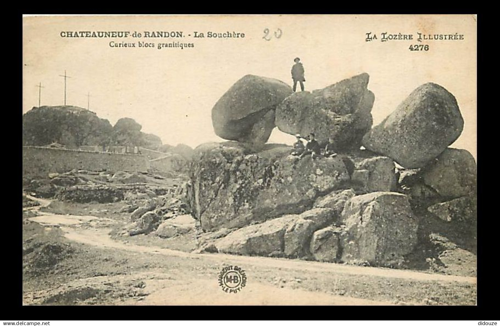 48 - Chateauneuf de Randon - La Souchère - Curieux blocs granitiques - Animée - CPA - Voir Scans Recto-Verso