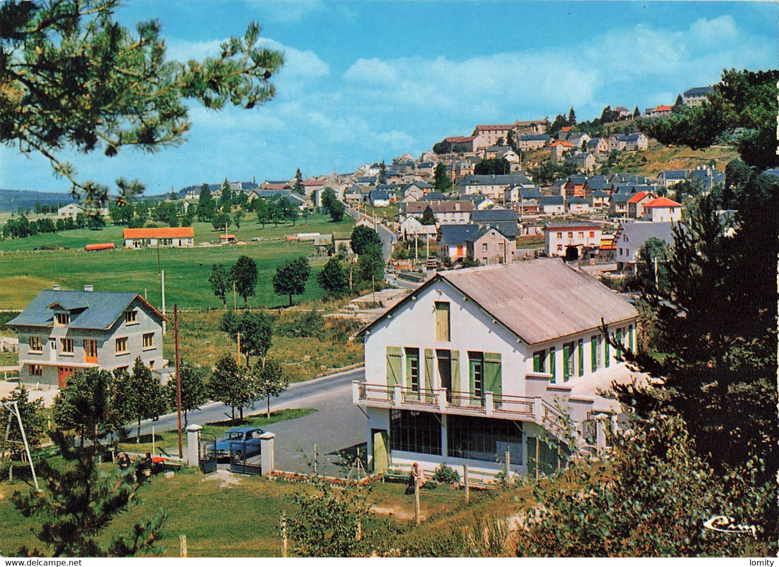 & 48 St Saint Alban sur Limagnole vue sur la ville annexe hotel du Centre au pont de Baffie cachet 1986