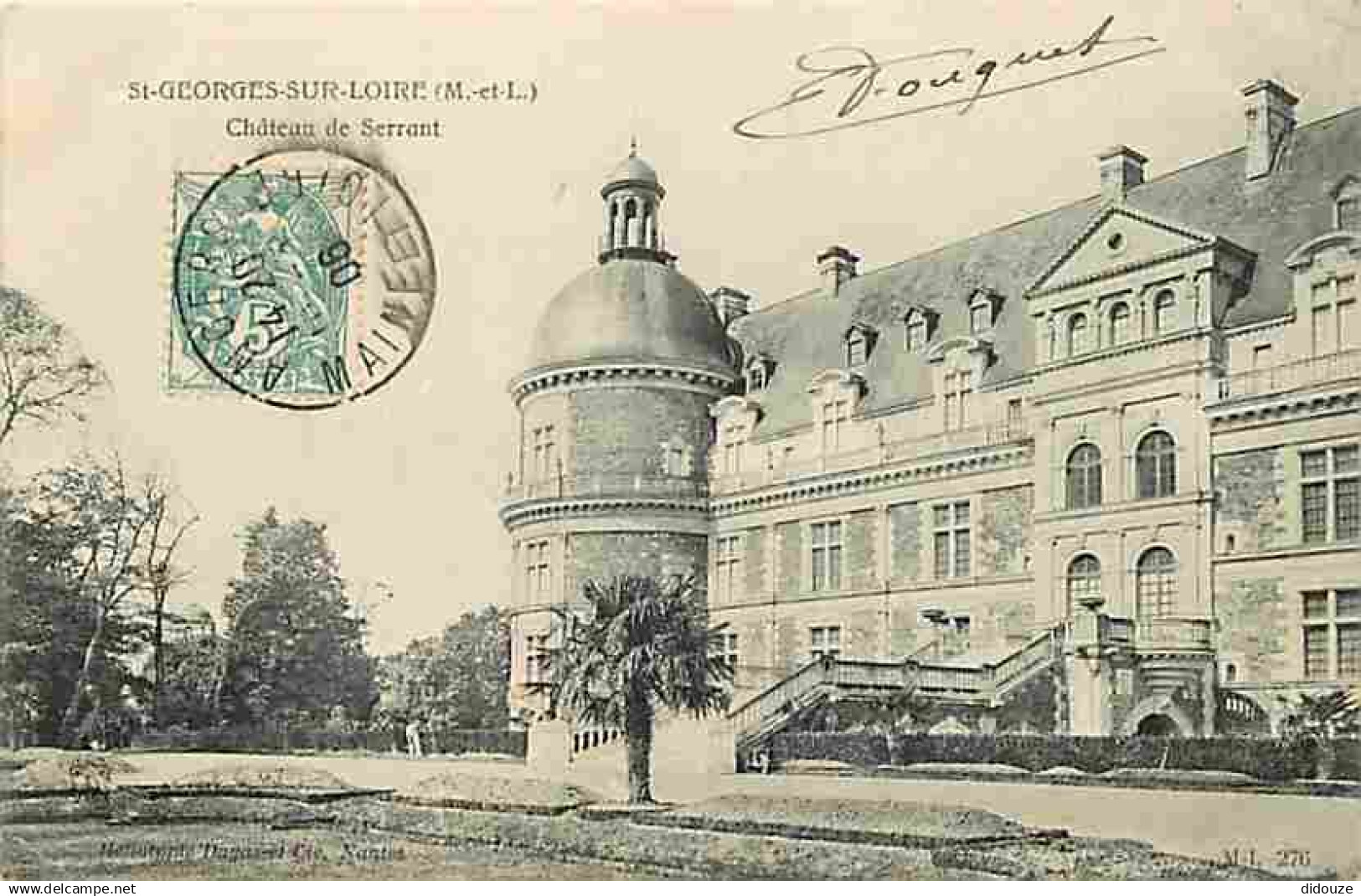 49 - Saint Georges sur Loire - Château de Serrant - Oblitération ronde de 1906 - CPA - Voir Scans Recto-Verso