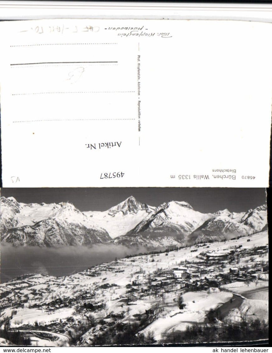 495787,B&uuml;rchen Totale m. Bietschhorn Bergkulisse Kt Wallis