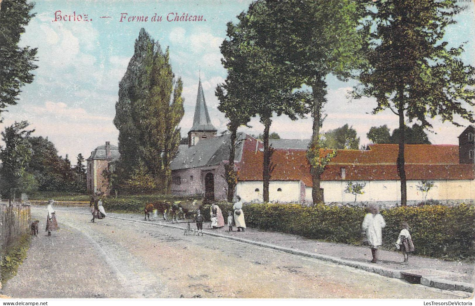 [-5%] Belgique - Berloz - Ferme du château - Edit. F. Teheux Hovent - Colorisé - Animé- Carte Postale Ancienne