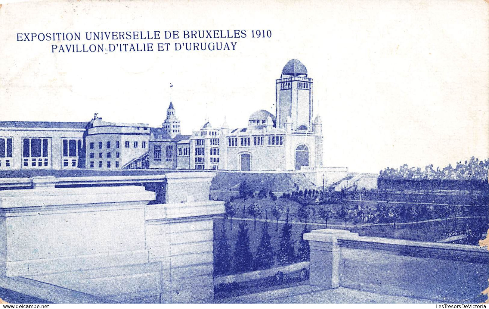 [-5%] BELGIQUE - Expositions Universelles de Bruxelles - Pavillon d'Italie et D'Uruguay - Carte Postale Ancienne