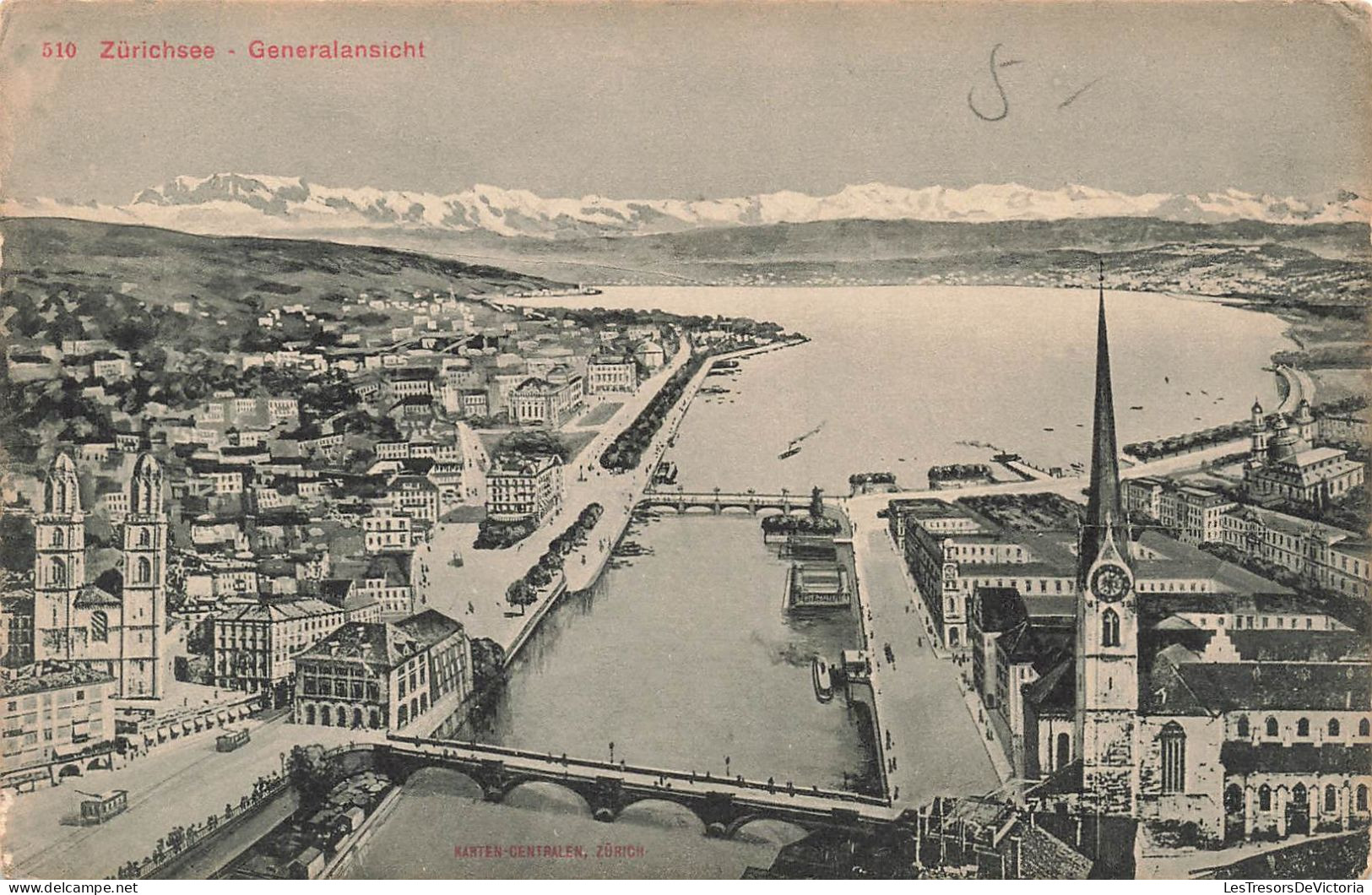 [-5%] SUISSE - Zurich - Lac de Zurich - Vue générale - Carte Postale Ancienne