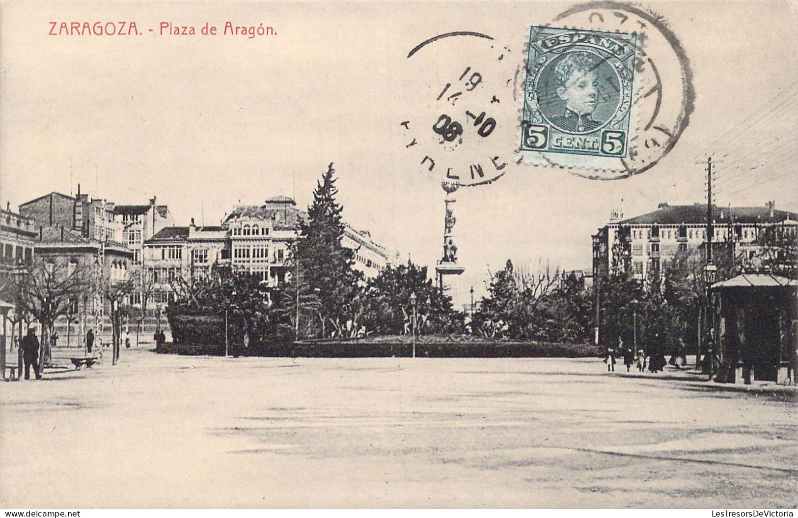 [-50%] ESPAGNE - Zaragoza - Plaza de Aragon - Carte postale ancienne