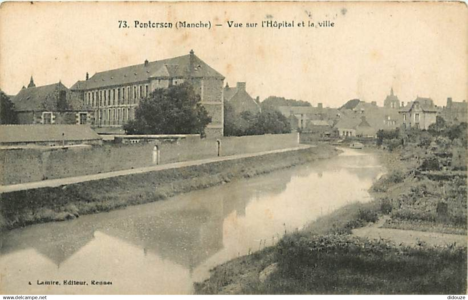 50 - Pontorson - Vue sur l'Hôpital et la ville - CPA - Voir Scans Recto-Verso