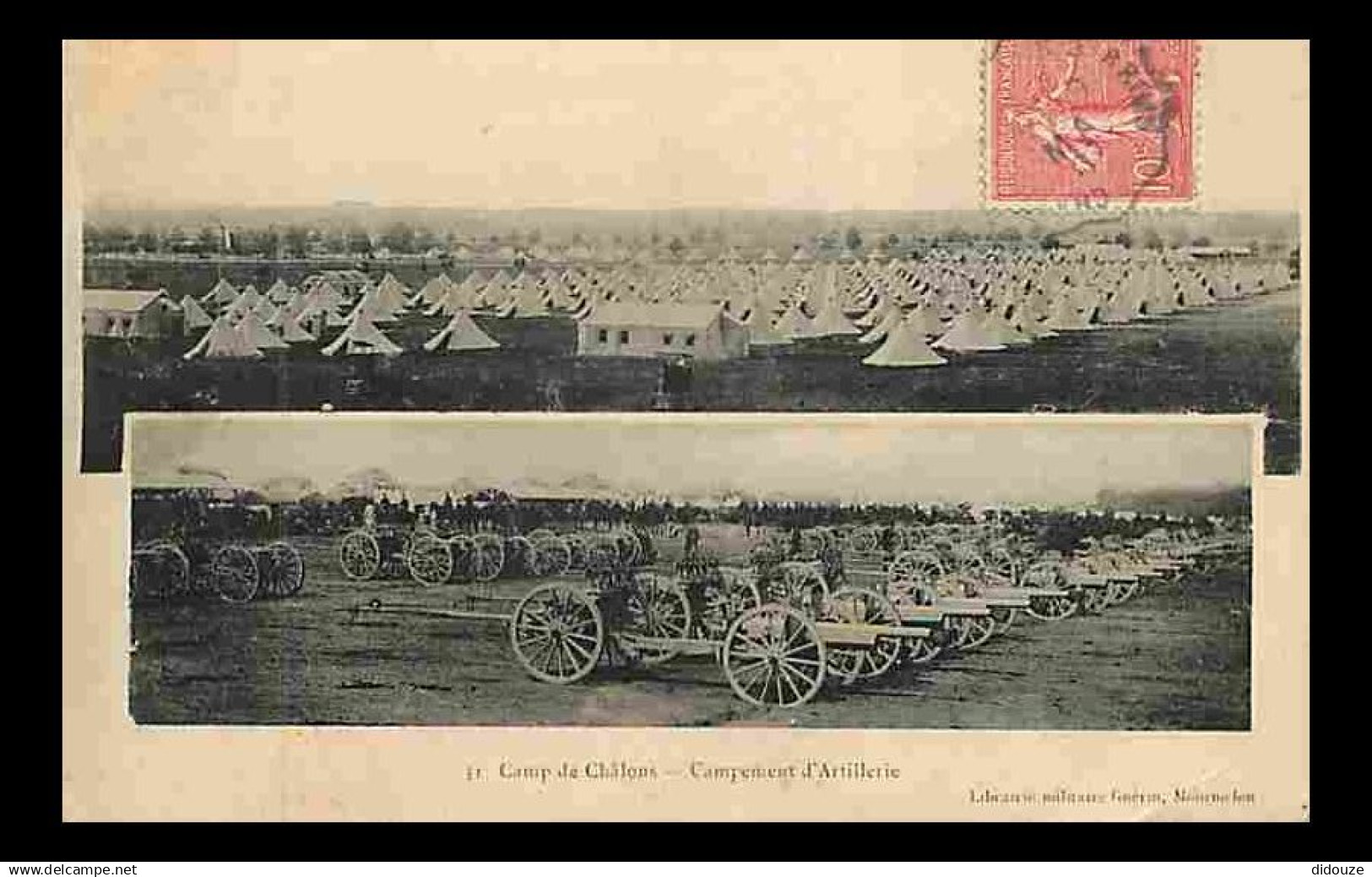 51 - Mourmelon - Camp de Chalons - Campement d'Artillerie - Militaria - CPA - Voir Scans Recto-Verso