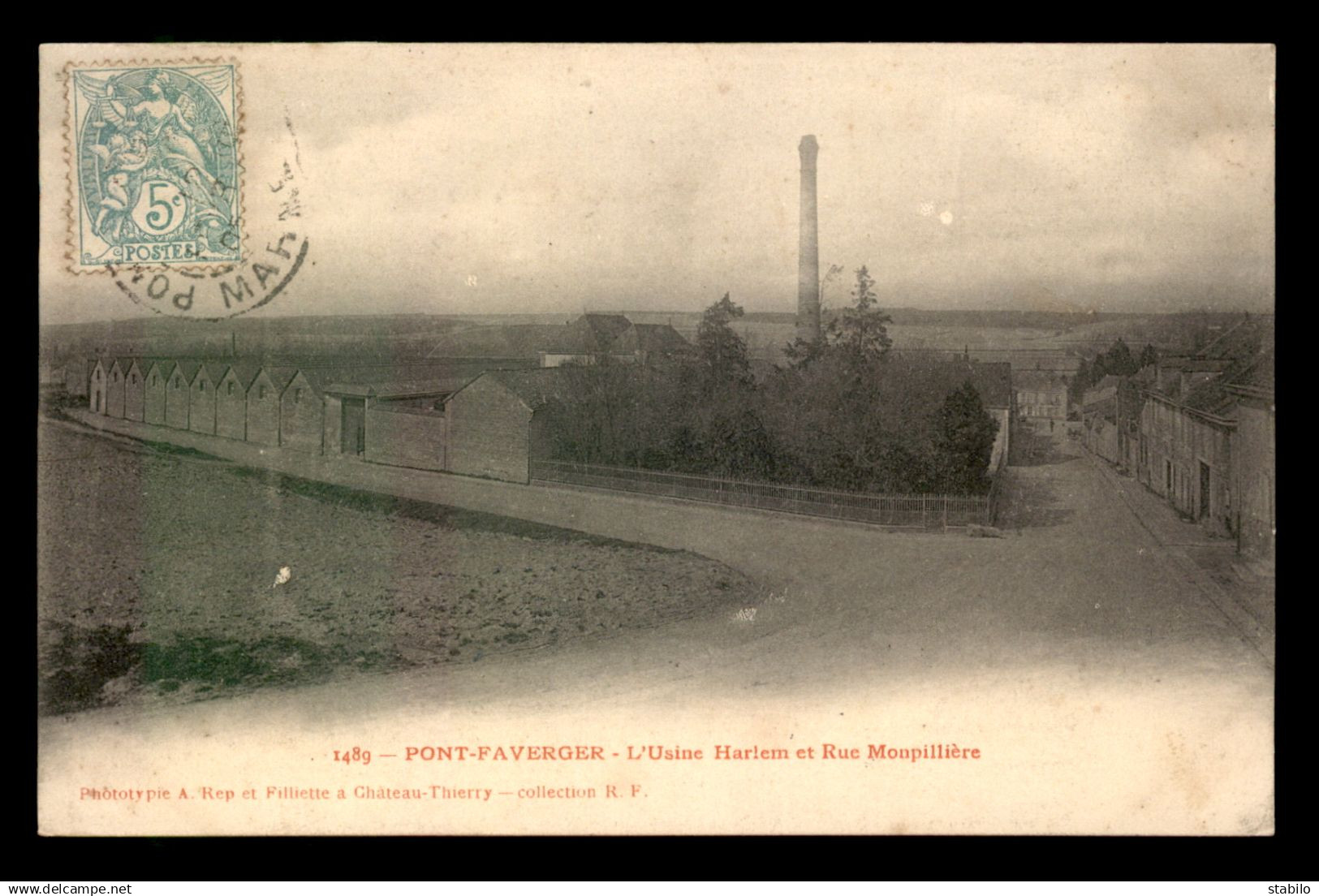 51 - PONT-FAVERGER - L'USINE HARLEM ET RUE MOUPILLIERE