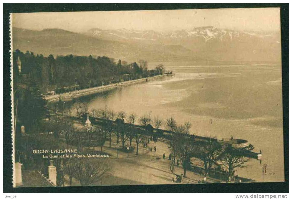 52042 / OUCHY LAUSANNE - LE QUAI ET LES ALPES VAUDOISES Suisse Switzerland Schweiz Svizzera # 812 pc mint